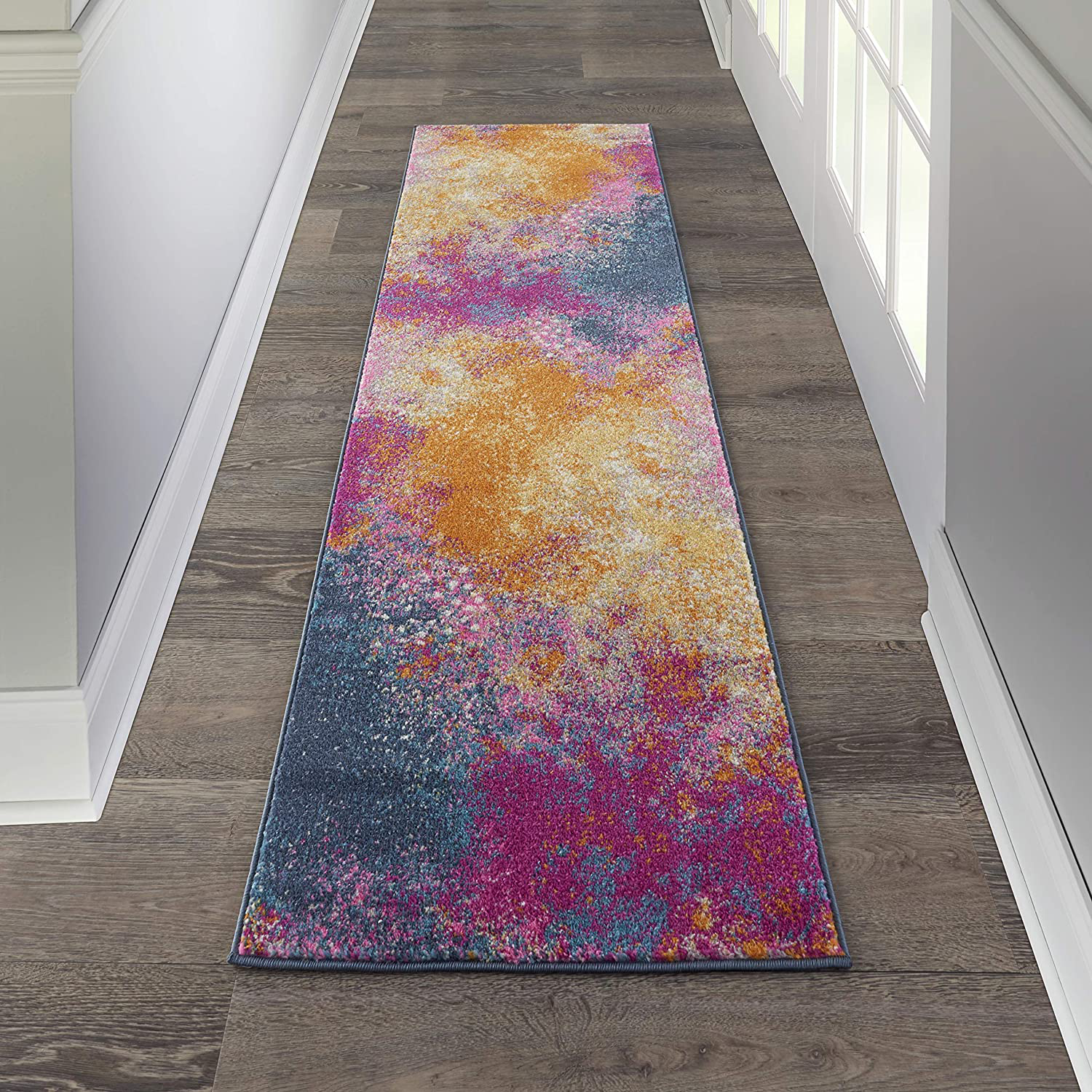 Nourison Passion Bohemian Abstract Sunburst 1'10" x 6' Area Rug, (6' Runner)