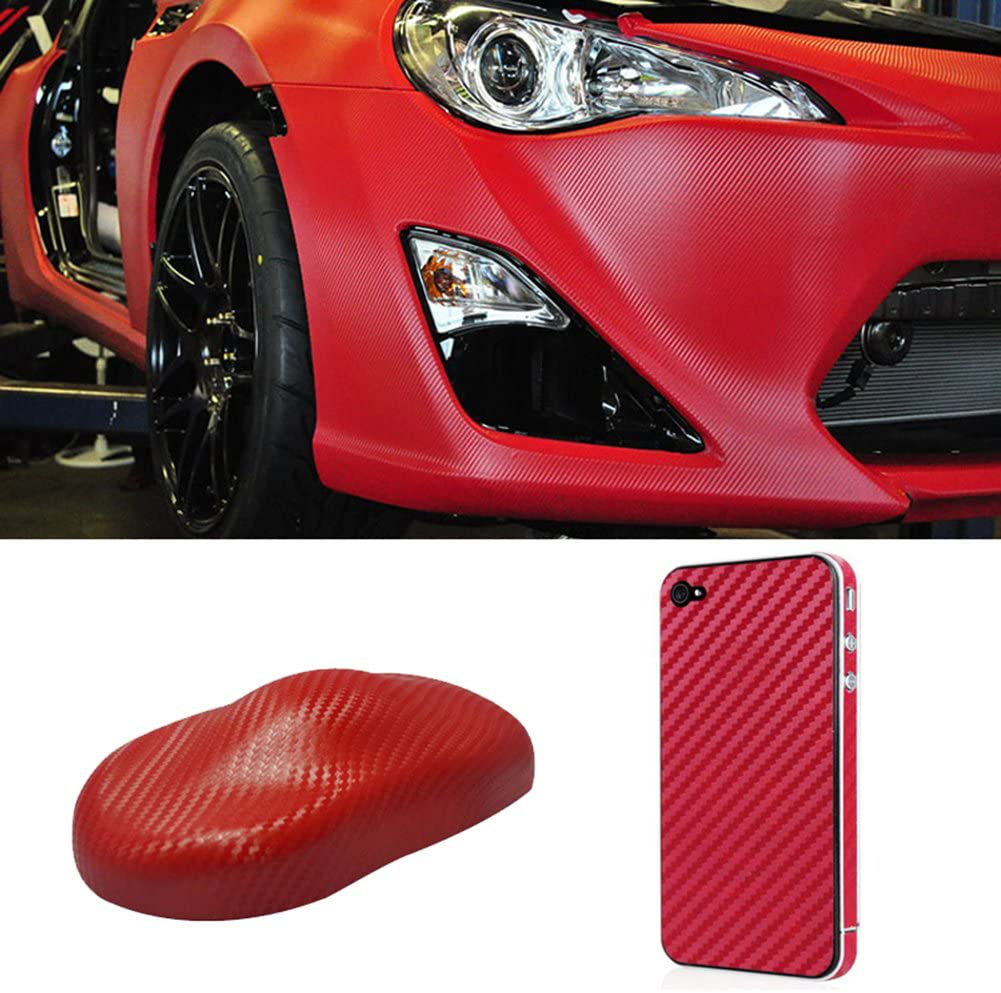 Silence Shopping 3D Carbon Fiber Vinyl Car DIY Wrap Sheet Roll Film Sticker Decal Red or Black