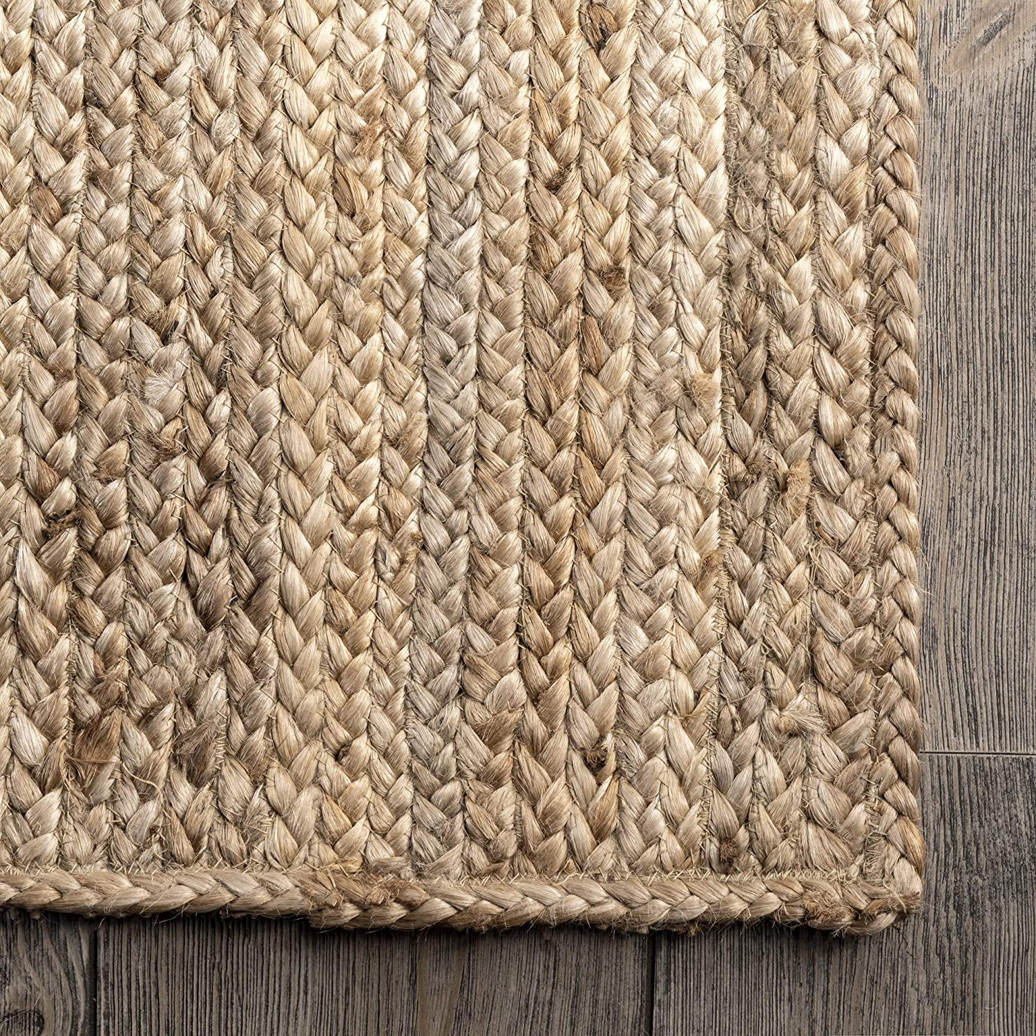 nuLOOM Rigo Hand Woven Farmhouse Jute Accent Rug, 2' 3" x 4', Natural