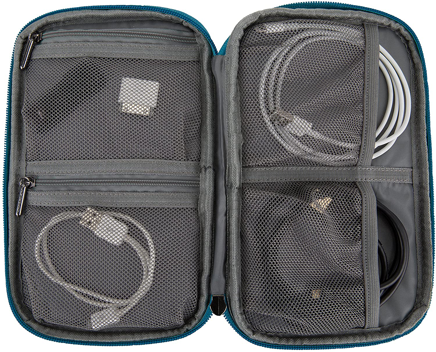 Travelon World Travel Essentials Tech Organizer, Peacock Teal, One Size