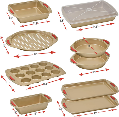 Nonstick Bakeware Set with Baking Pans, Cookie Sheet Baking Sheets, Bread Pan, Cake Pans, Muffin Pan