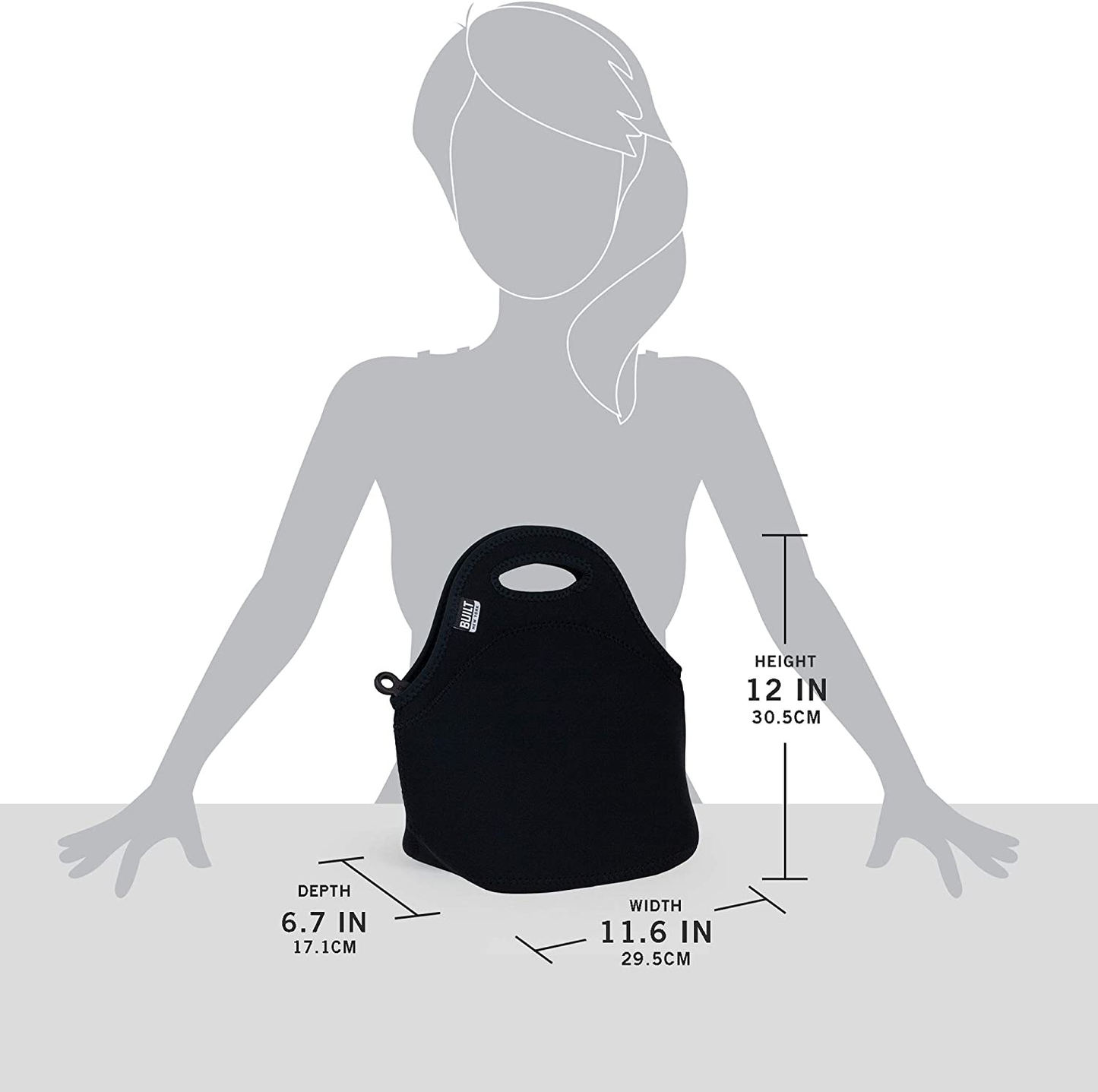 BUILT Gourmet Getaway Soft Neoprene Lunch Tote Bag - Lightweight, Insulated and Reusable Micro Dot LB31-MDT