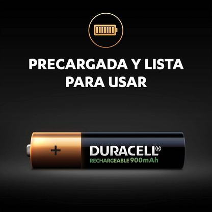 Duracell - Rechargeable AA Batteries - long lasting, all-purpose Double A battery for household and business - 4 count