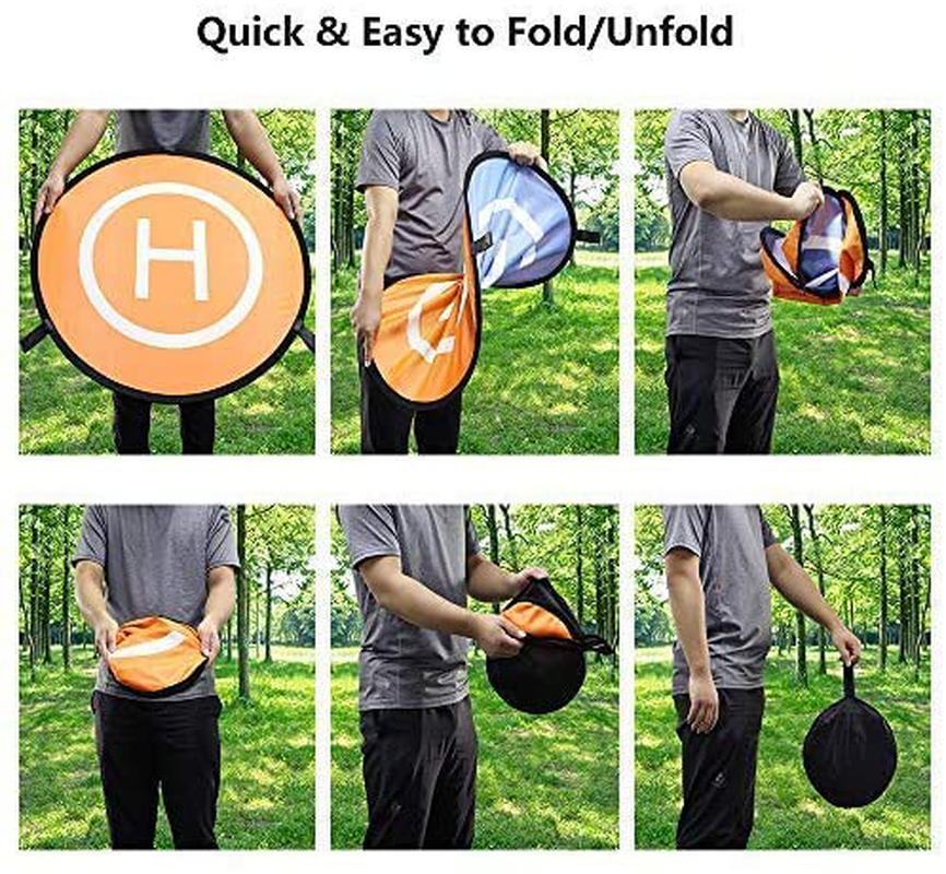 KINBON Drone Landing Pads, Waterproof 21'' Universal Landing Pad Fast-fold Double Sided Quadcopter Landing Pads for RC Drones Helicopter DJI Spark Mavic Pro Phantom 2/3/4 Pro Inspire 2/1 3DR Solo