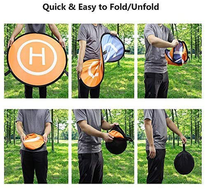 KINBON Drone Landing Pads, Waterproof 21'' Universal Landing Pad Fast-fold Double Sided Quadcopter Landing Pads for RC Drones Helicopter DJI Spark Mavic Pro Phantom 2/3/4 Pro Inspire 2/1 3DR Solo