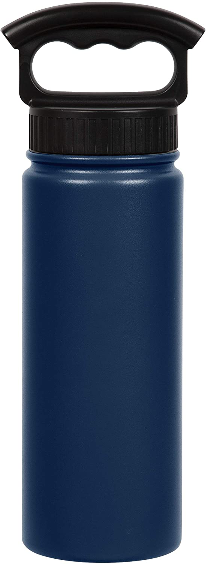 FIFTY/FIFTY Double Wall Vacuum Insulated Water Bottle, Stainless Steel, Wide Mouth with Three Finger Cap