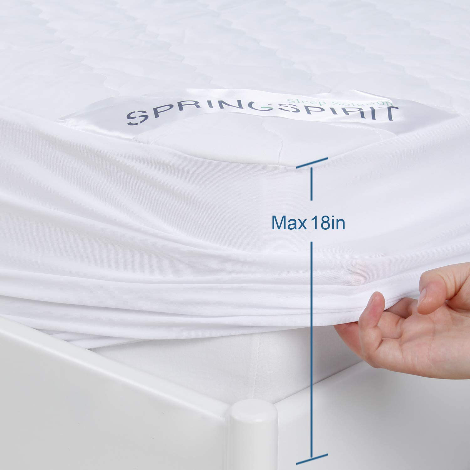 SPRINGSPIRIT Twin XL Mattress Protector Waterproof, Breathable & Machine Washable Twin XL Mattress Pad Cover Quilted Fitted with Deep Pocket up to 14" Depth (39"x 80")