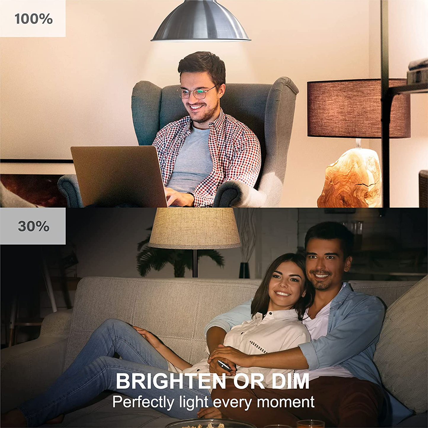 WiFi Light Bulbs, Dimmable Alexa Light Bulb, Smart Light Bulbs that Work with Alexa & Google Home