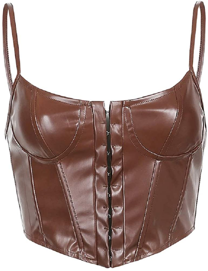 Women Bustiers Crops Single-Row Clasp Tank Tops Sleeveless Camisole Cow Printing Short Tunics Night Out Clubwear