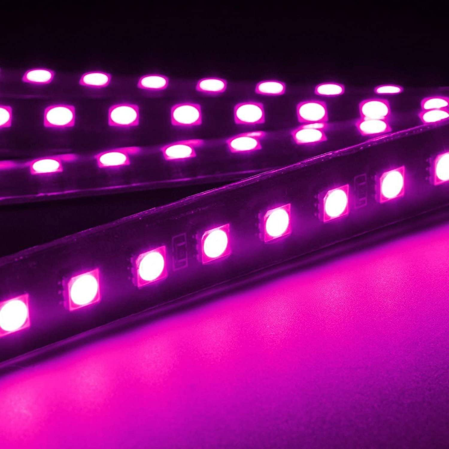 Car LED Strip Light, EJ's SUPER CAR 4pcs 36 LED Car Interior Lights Under Dash Lighting Waterproof Kit,Atmosphere Neon Lights Strip for Car,DC 12V(Pink)
