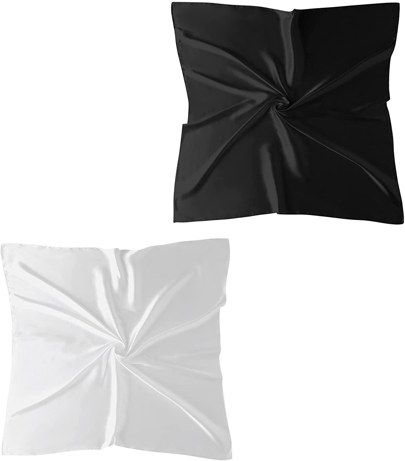 35" Square Silk Like Head Scarf - Women's Fashion Silk Feeling Scarf