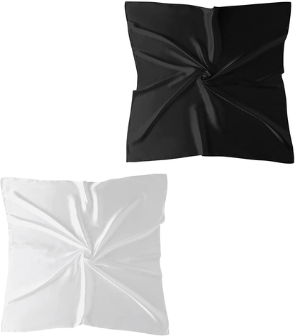 35" Square Silk Like Head Scarf - Women's Fashion Silk Feeling Scarf