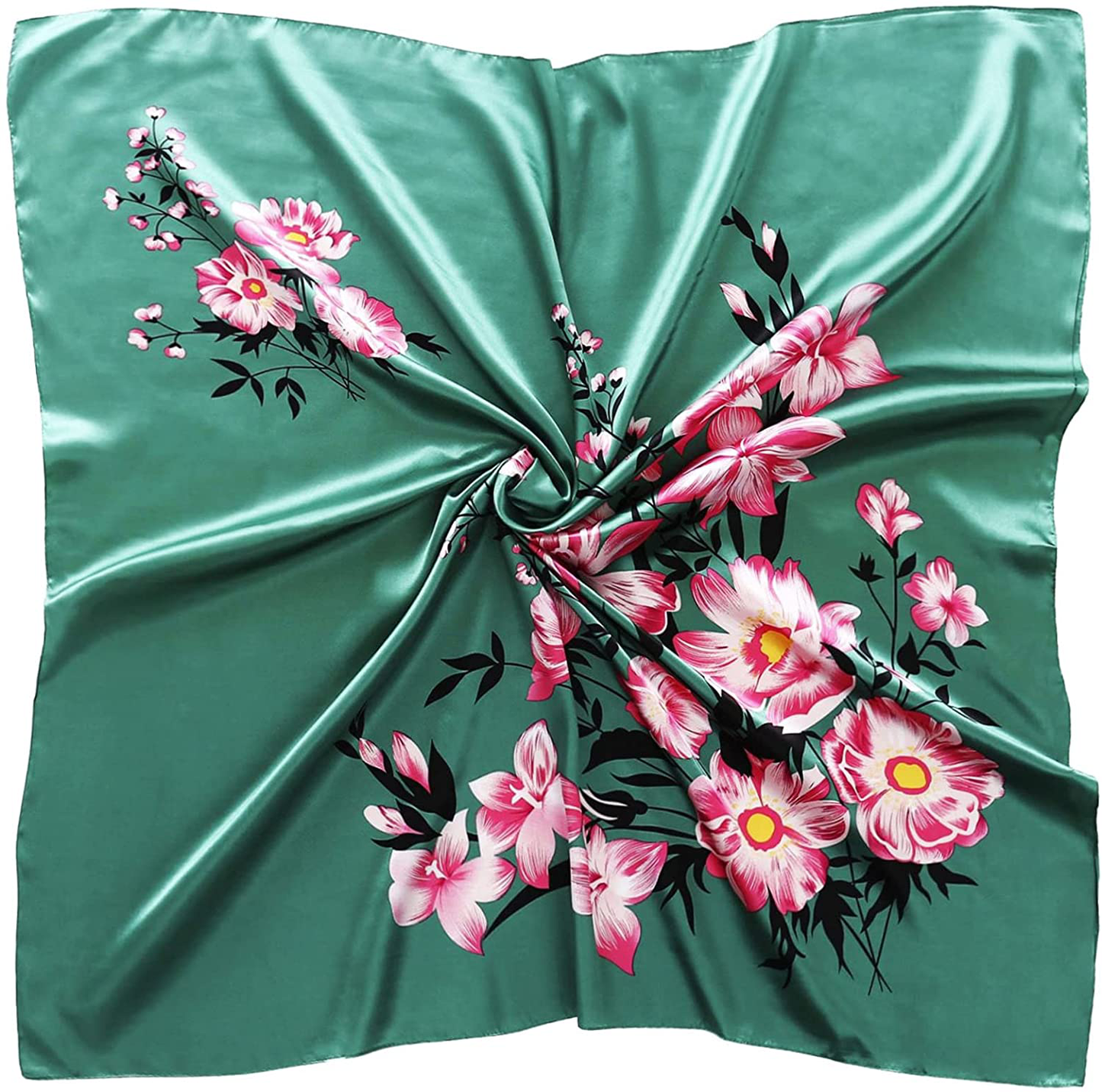 35" Square Silk Like Head Scarf - Women's Fashion Silk Feeling Scarf