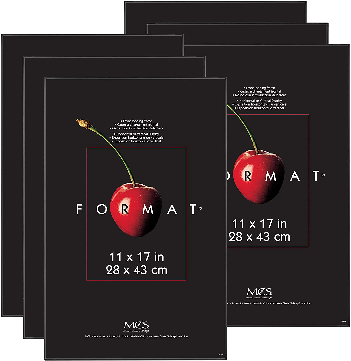 MCS Format Frames, 9 x 12 in, Black, 6 Count