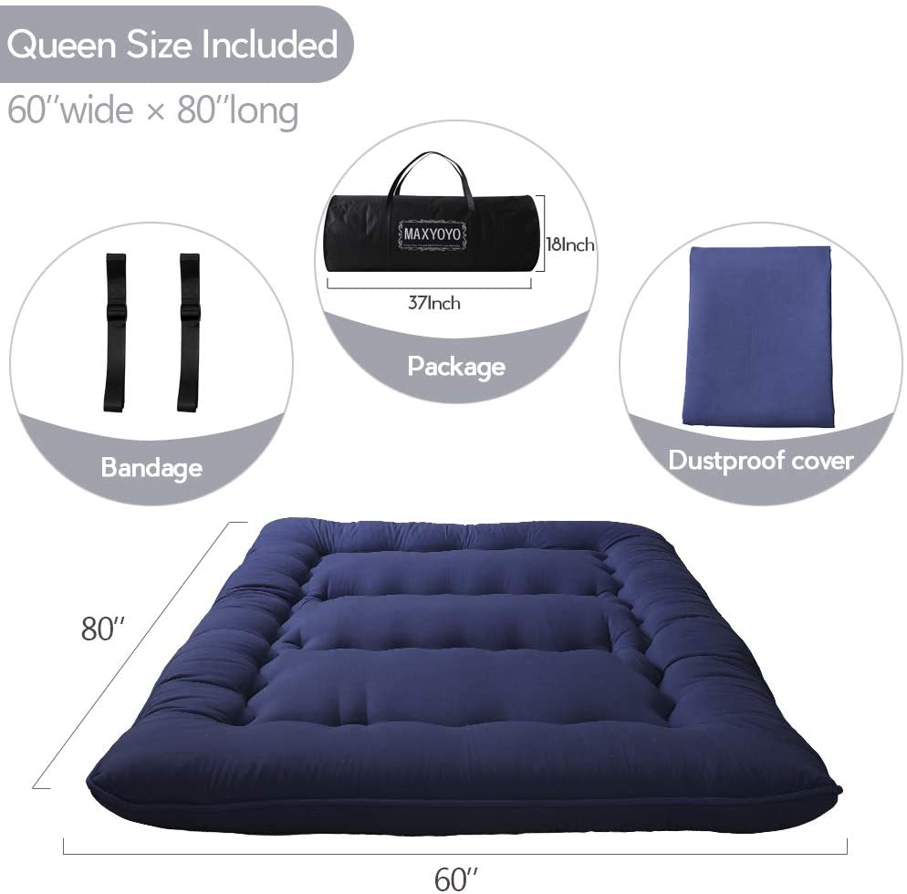Japanese Floor Mattress Futon Mattress, Thicken Tatami Mat Sleeping Pad Foldable Roll Up Mattress Boys Girls Dormitory Mattress Pad Kids Floor Lounger Bed Couches and Sofas, Coffee, Twin Size