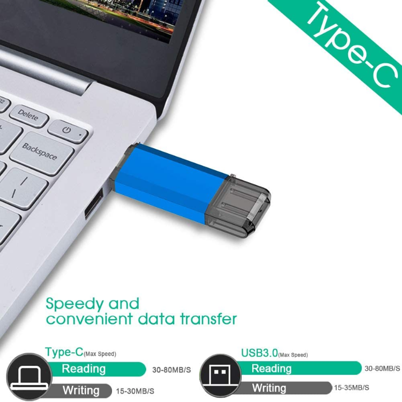 Dual USB 3.0 Type C Dual OTG Flash Drive Thumb Drive Memory Stick