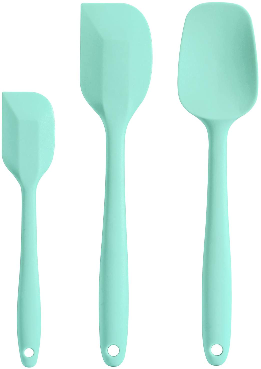 Cooptop Silicone Spatula Set - Rubber Spatula - Heat Resistant Baking Spoon & Spatulas (Aqua Sky)