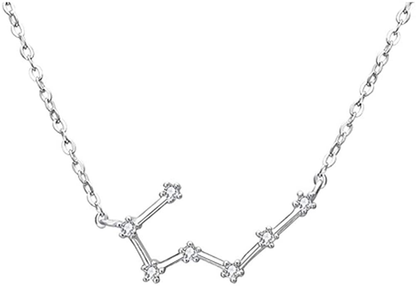 925 Sterling SilverCZ Horoscope Zodiac 12 Constellation Astrology Pendant Necklace for Women Girls Teen Girls and Kids Birthday Gift