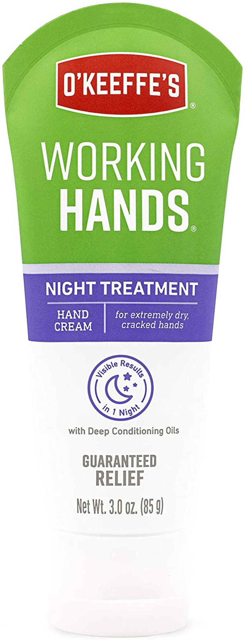 O'Keeffe's Working Hands Hand Cream, 3 Oz Tube and Night Treatment Hand Cream, White, 103002