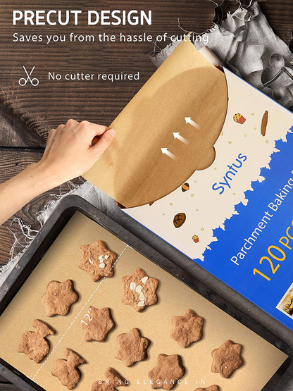 Parchment Paper Sheets Non-Stick Precut 12 x 16 Inch Unbleached Baking Papers for Cookies Steaming Bread Cup Cake Grilling Air Fryer