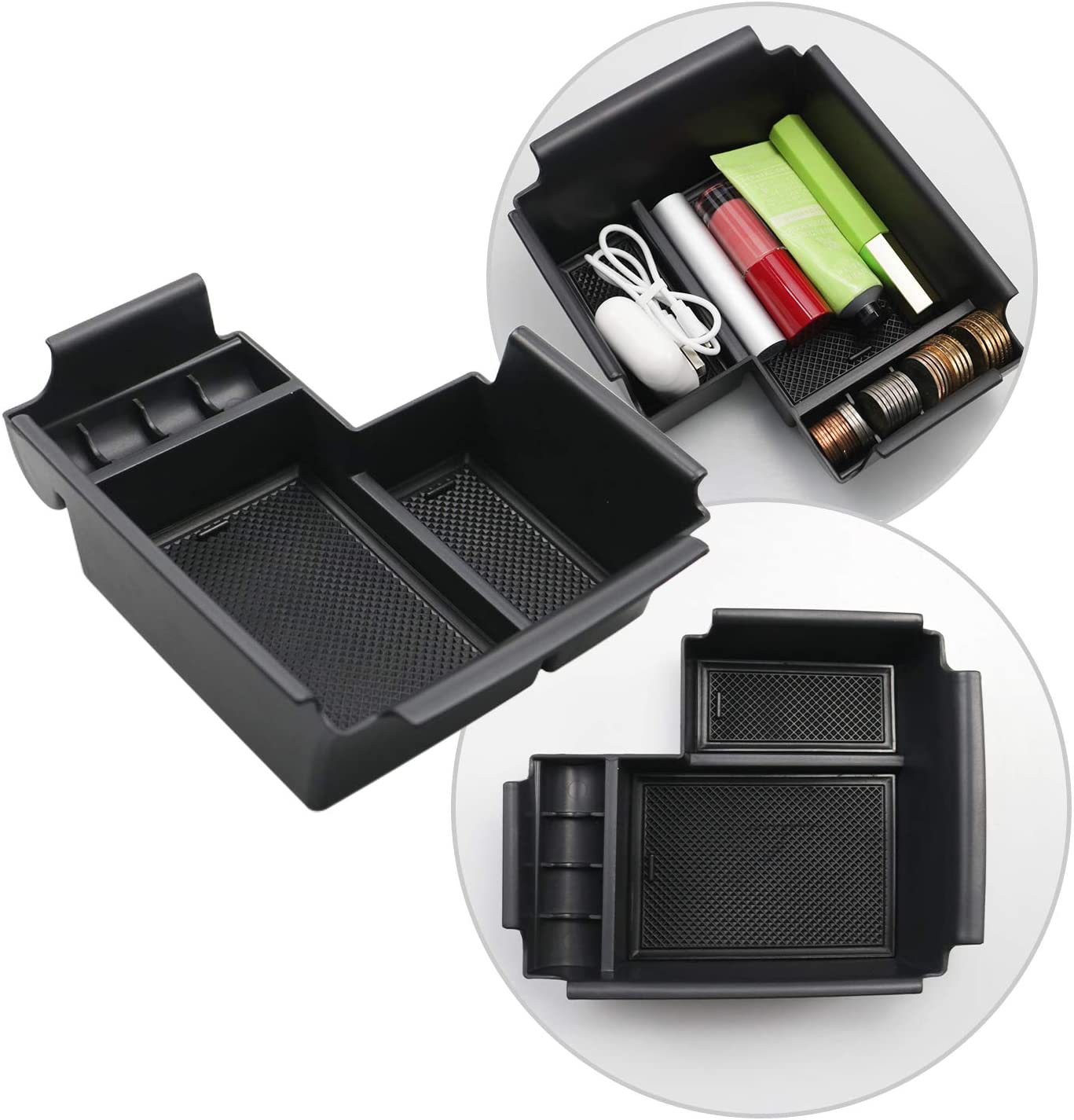 Center Console Accessory Organizer for 2020 2021 Forte, ABS Material Armrest Box Insert Tray Glove Secondary Storage Box