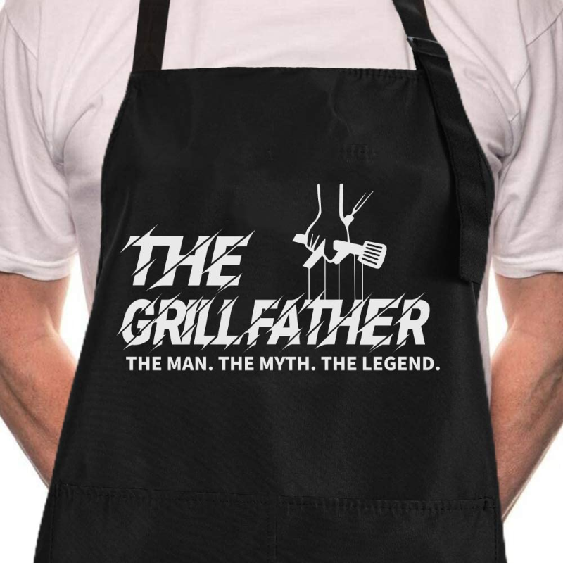 Funny Black Chef Aprons - Adjustable with Pockets