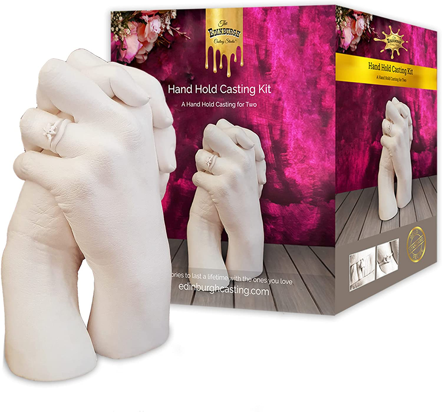 Edinburgh Hand Casting Kit for 2 - Premium DIY Hand Hold Statue Casting Kit for Christmas, Wedding, Anniversary, Husband, Wife, or Couple Gift Idea