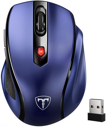 POLEYN Wireless Mouse for Laptop, Ergonomic Computer Mouse 2.4G with 5 Adjustable DPI Levels, 6 Buttons Cordless Mouse Wireless Mice USB Mouse for Laptop PC Notebook Windows Mac
