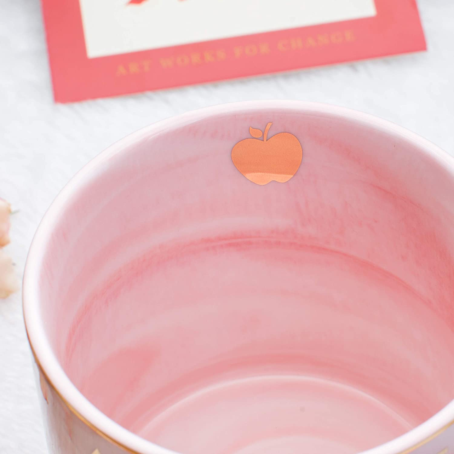 Luspan Teacher Gift - Teacher Appreciation Gifts - Best Gifts for Teachers - Best Teacher Gifts for Women - Pink Marble Ceramic Coffee Mugs 11.5oz and Lid
