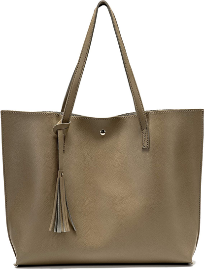 Women's Tote Bags Top Handle Satchel Handbags Faux Leather Tassel Shoulder Purse