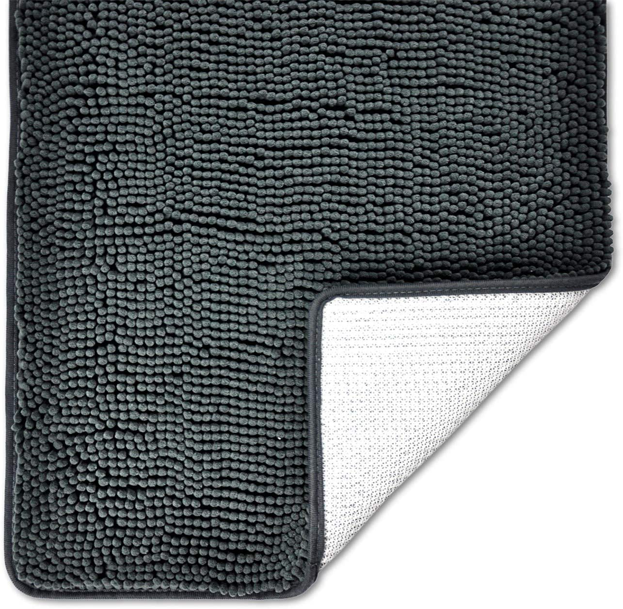 Luxury Chenille Bathroom Rug Mat, Extra Soft and Absorbent Shaggy Rugs, Non Slip, Machine Wash
