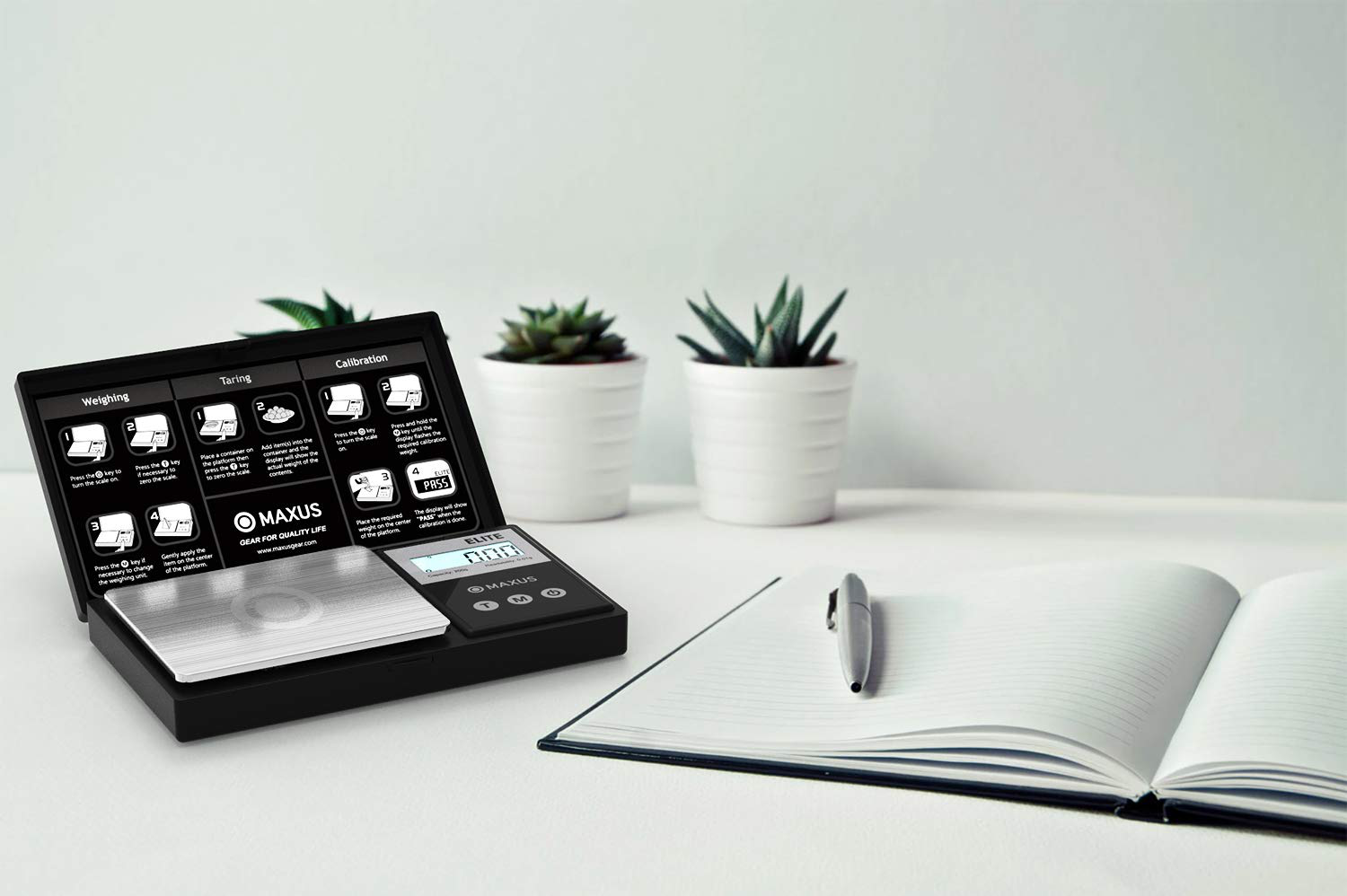 Precision Pocket Scale 200g x 0.01g, MAXUS Elite Digital Gram Scale Small Herb Scale Mini Food Scale Jewelry Scale Ounces/ Grains Scale, Easy to Carry, Great for Travel ,Backlit LCD, Stainless Steel