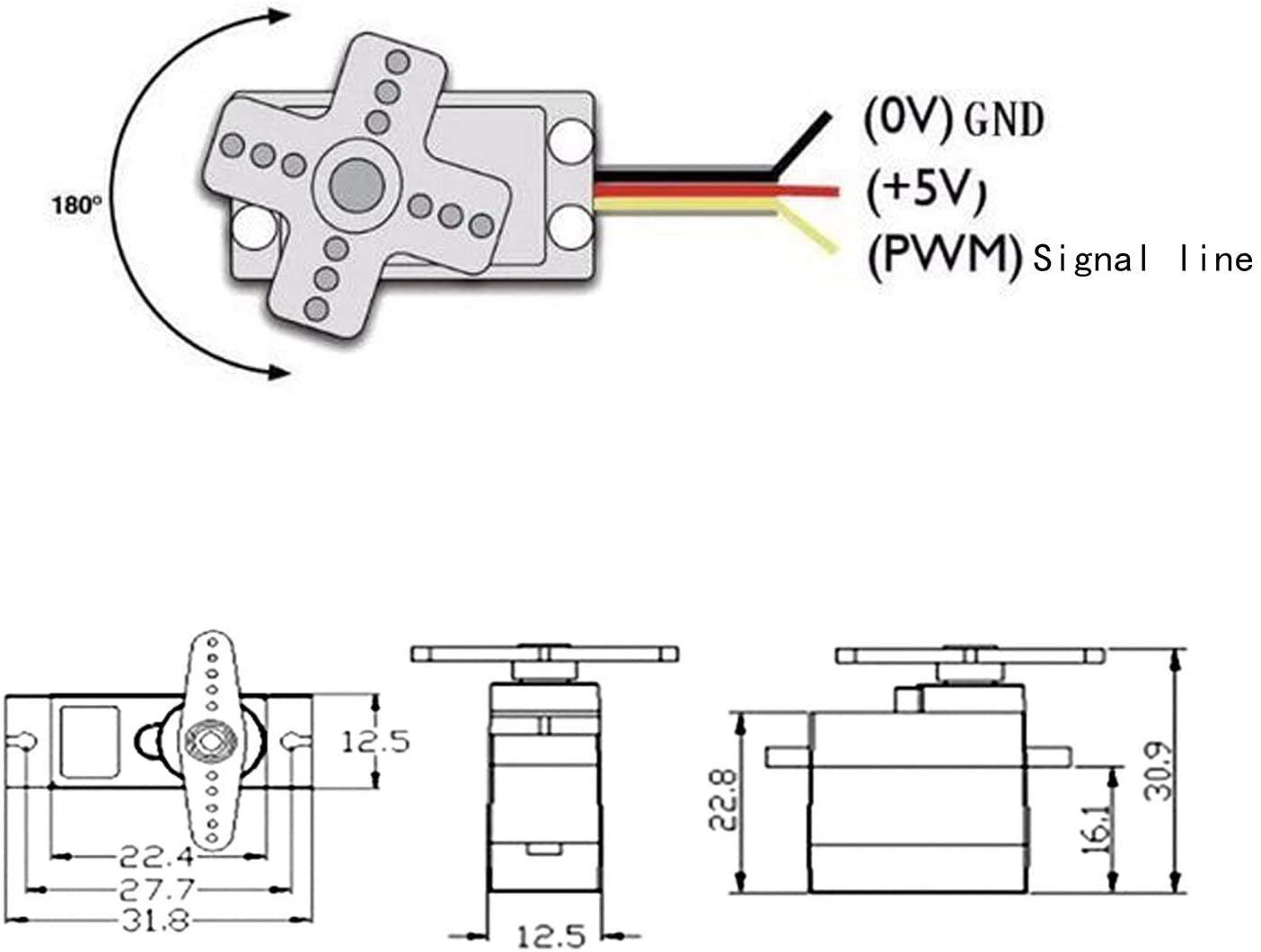 4Pcs SG90 9g Micro Servos for RC Robot Helicopter Airplane Controls Car Boat