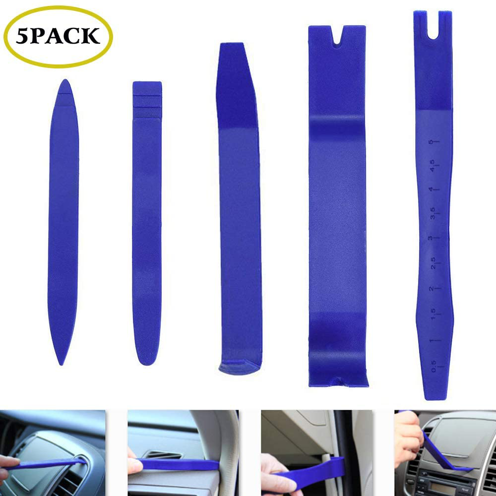 GLISTON 5pcs Auto Trim Removal Tool Car Pry Tool Kit, Door Panel Clip Removal Set for Vehicle Dash Radio Audio Installer