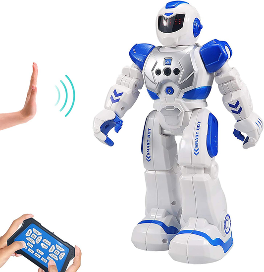 Remote Control Robot For Kids ,Sikaye Intelligent Programmable Robot With Infrared Controller Toys,Dancing,Singing, Moonwalking and LED Eyes,Gesture Sensing Robot Kit For Childrens Entertainmen (Blue)