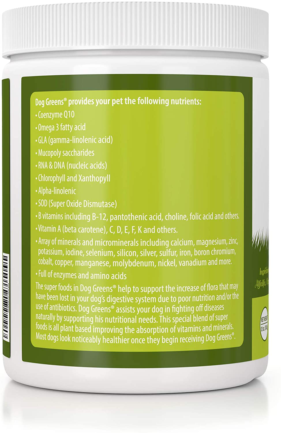 Dog Greens- Organic and Wild Harvested Vitamin and Mineral Supplement for Dogs - Add to Home Made Dog Food, RAW Food or Kibble