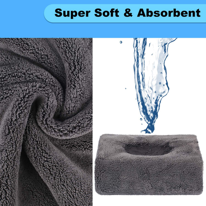 AUTODECO 3pcs Car Wash Cleaning Tools Kit Chenille Microfiber Waterproof Wash Mitt Extra Large Size Wash Glove with Highly Absorbent Drying Cleaning Towel Lint Free Scratch Free - 2 Mitt & 1 Towel