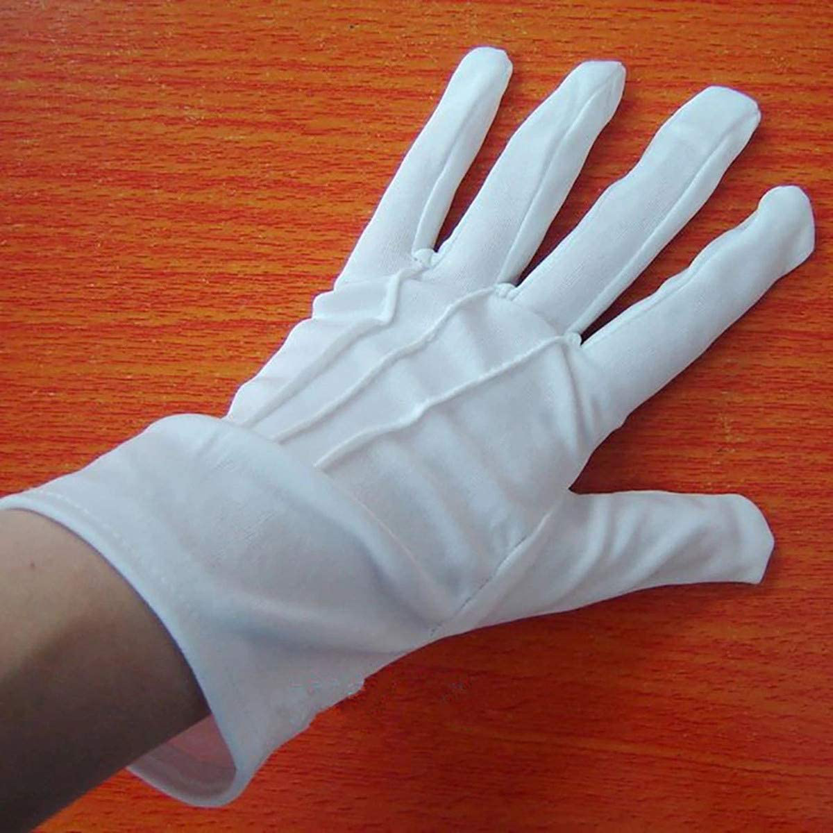 KuFit Parade Honor Guard Finger White Mittens Hands Protector Formal Gloves