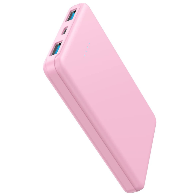 5000mAh Portable Power Bank with Dual Output Ports & LED Status Indicators