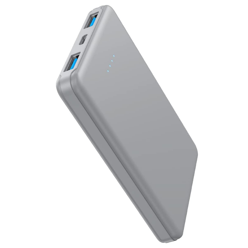 5000mAh Portable Power Bank with Dual Output Ports & LED Status Indicators
