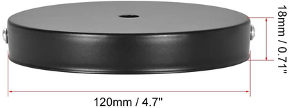 uxcell Retro Light Canopy Kit Wall Sconce Lamp Plate Fixture 120mm 4.7Inch Black