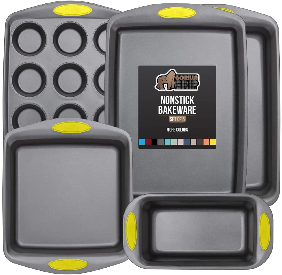 Multipack Gorilla Grip Bakeware Sets, Nonstick, Heavy Duty Carbon Steel
