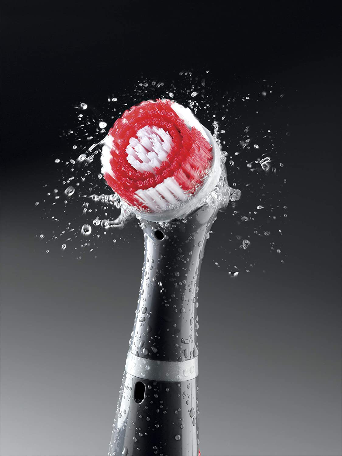 Rubbermaid Cleaning Power Scrubber Brush Polish Detail Kit, 8 Pieces, Red and Gray