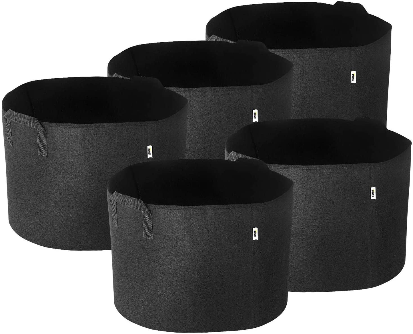 5 Pack Plant Grow Bags Aeration Fabric Pots Heavy Duty Durable Container