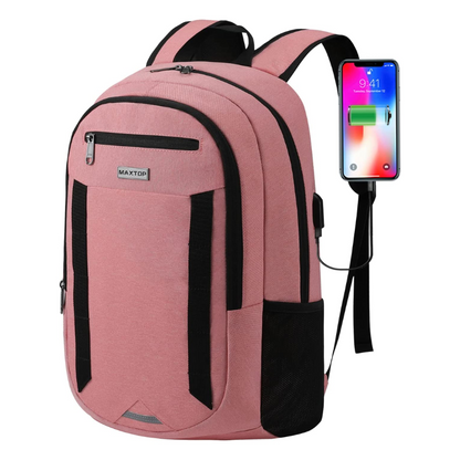 Laptop Backpack Business Computer Case with USB Charging Port - Fits Laptop up to 16 inches