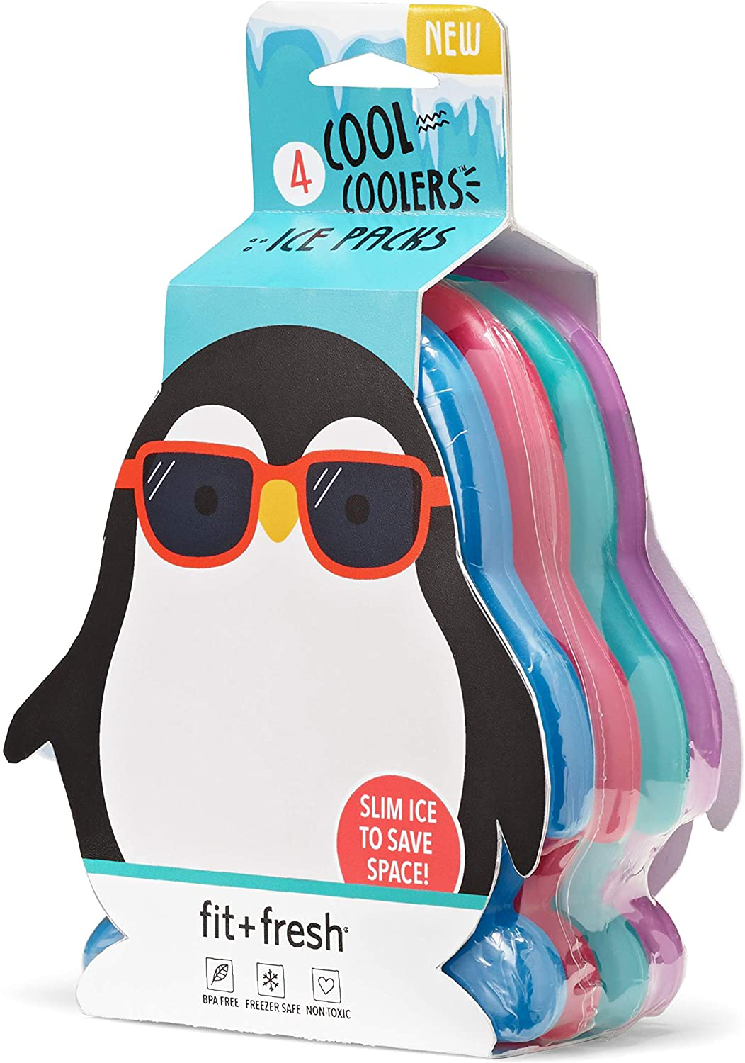 Fit + Fresh Cool Coolers Slim Ice Packs Long Lasting Ice Packs for Lunch Bags, Picnic Baskets, Coolers, and More