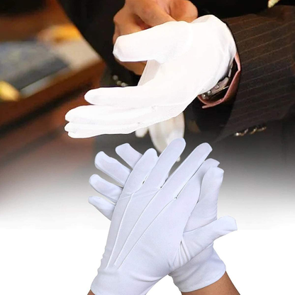 KuFit Parade Honor Guard Finger White Mittens Hands Protector Formal Gloves