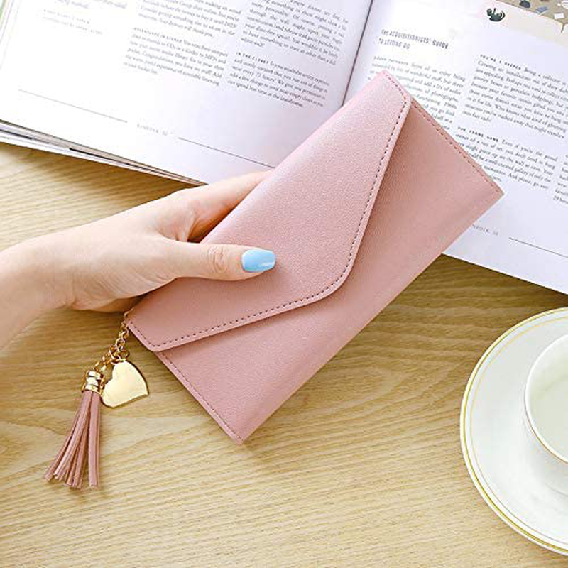 Womens Wallet Ultra Slim Pu Leather Credit Card Holder Clutch Hand holding trendy Wallets for Women