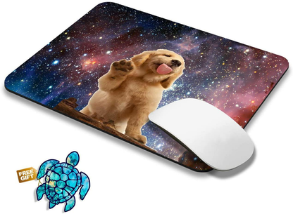 Gaming Mouse Pad Mat Cute Dog Mousepads with Cute Stickers Non-Slip Rubber Base Square Mouse Pads for Laptop Compute Working Home Office Accessories