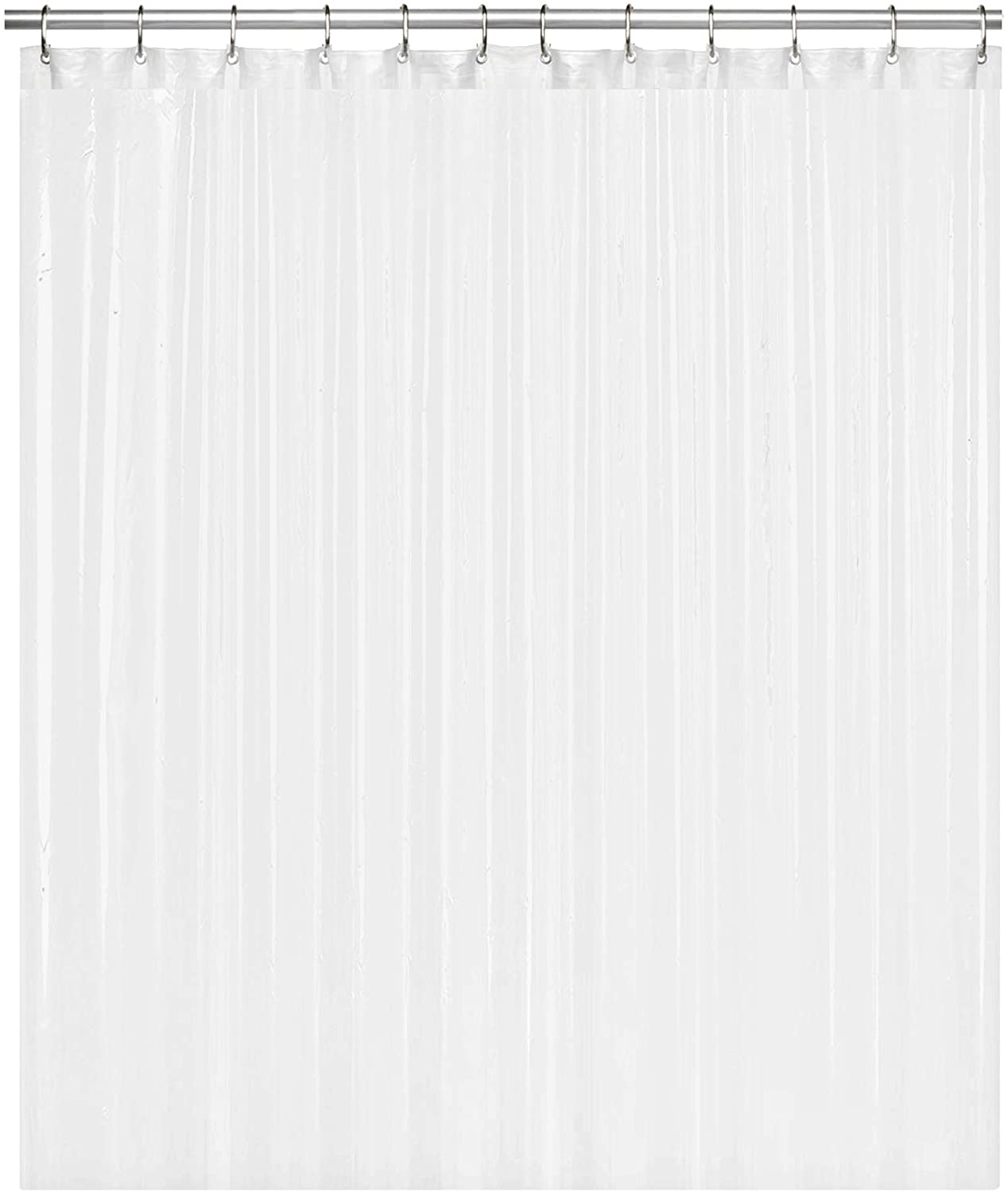 LiBa PEVA 8G Bathroom Small Shower Stall Curtain Liner, 36" W x 72" H Narrow Size, Clear, 8G Heavy Duty Waterproof Shower Stall Curtain Liner